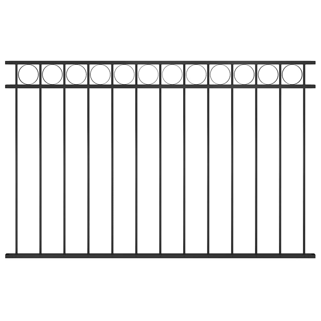 Zaunelement ASSEN Stahl 1,7 x 1 m Schwarz