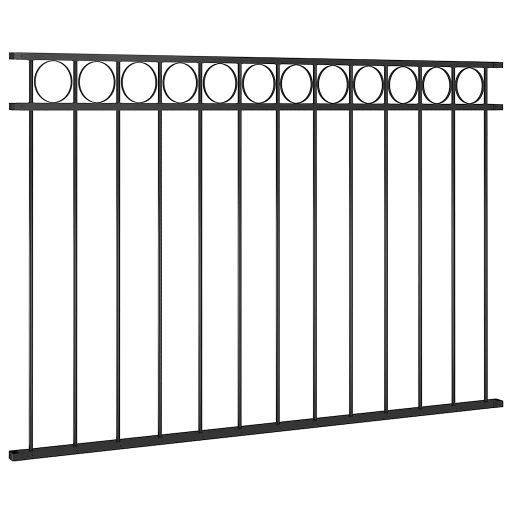 Zaunelement ASSEN Stahl 1,7 x 1 m Schwarz