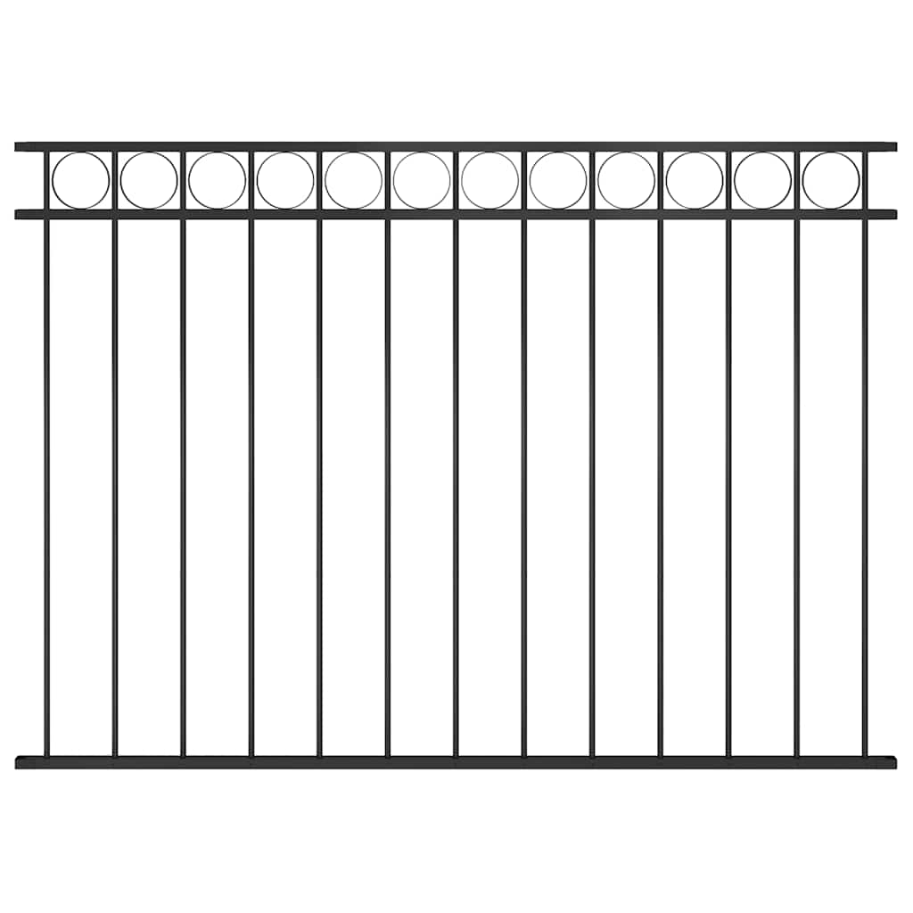 Zaunelement ASSEN Stahl 1,7 x 1,2 m Schwarz