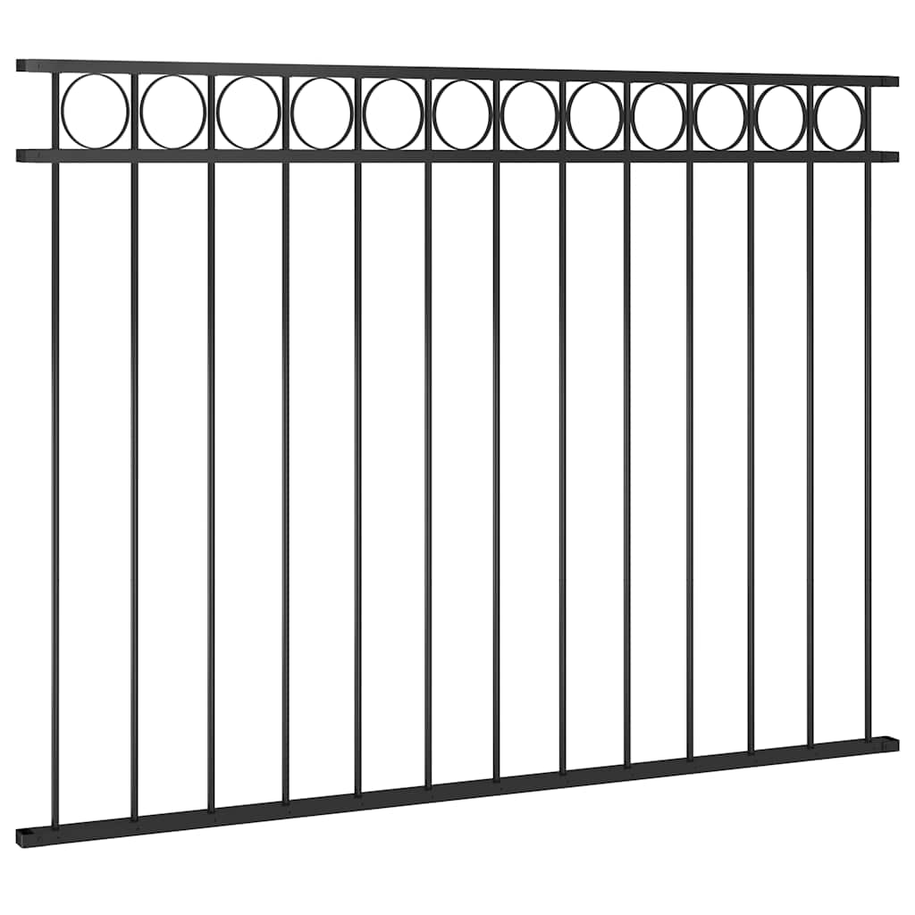Zaunelement ASSEN Stahl 1,7 x 1,2 m Schwarz