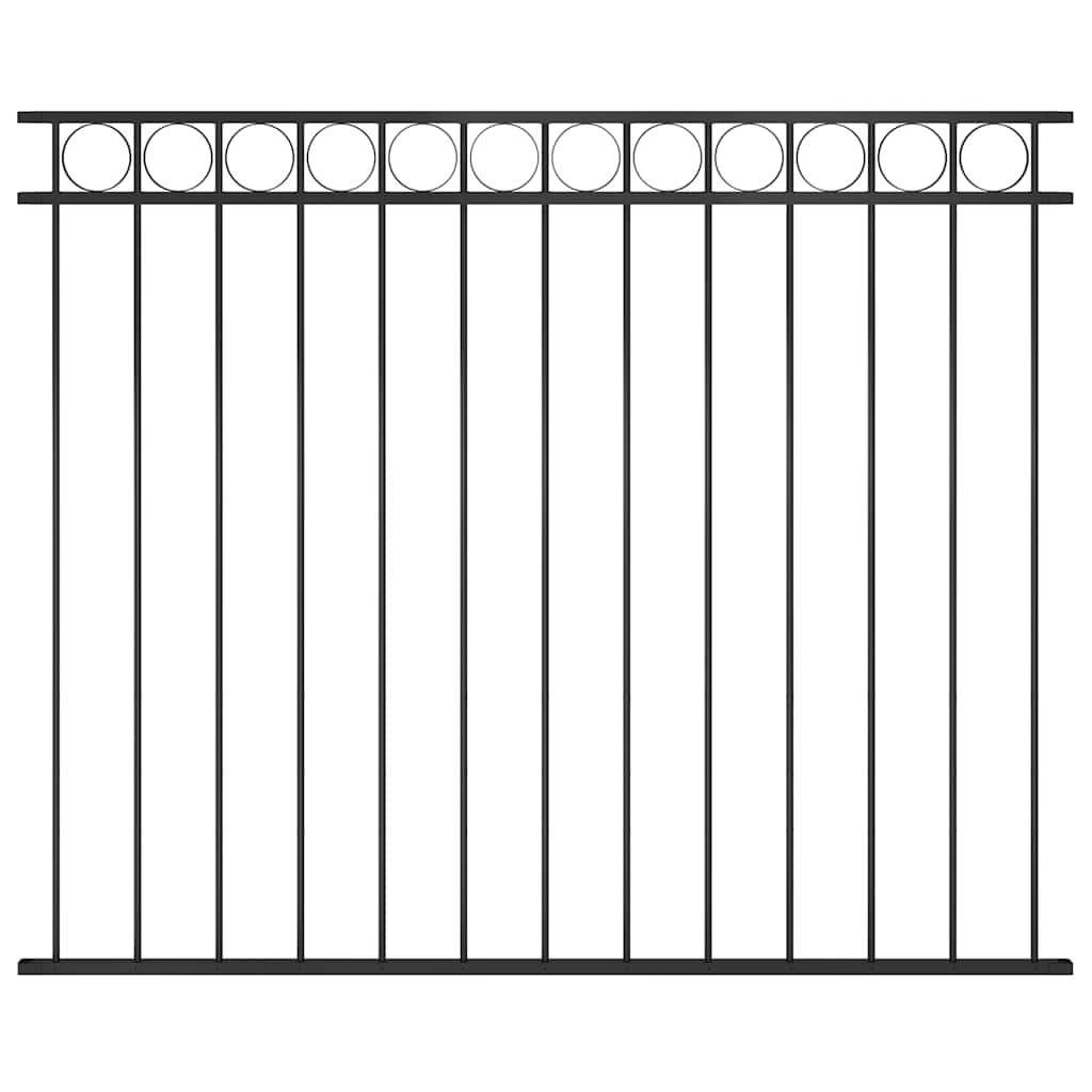 Zaunelement ASSEN Stahl 1,7 x 1,5 m Schwarz
