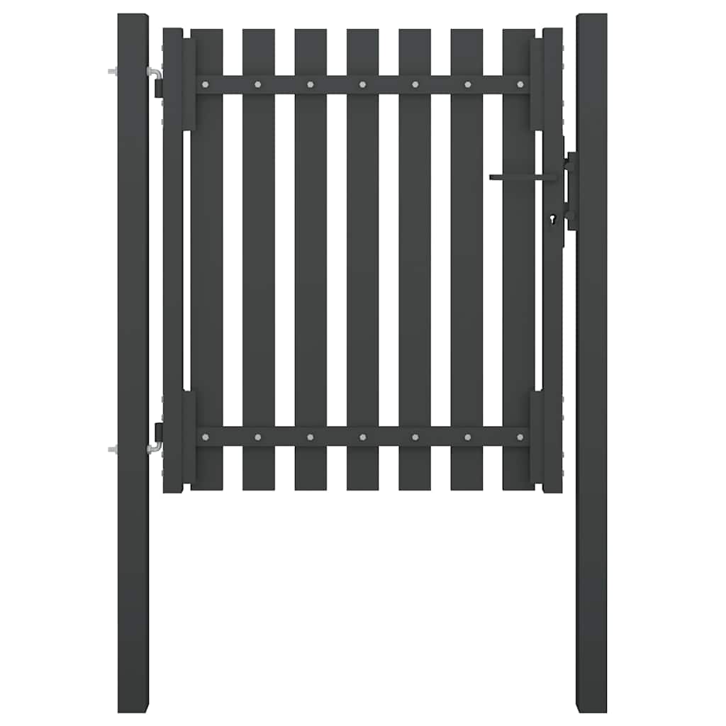 Gartentor aus Stahl 100 x 75 cm Anthrazit