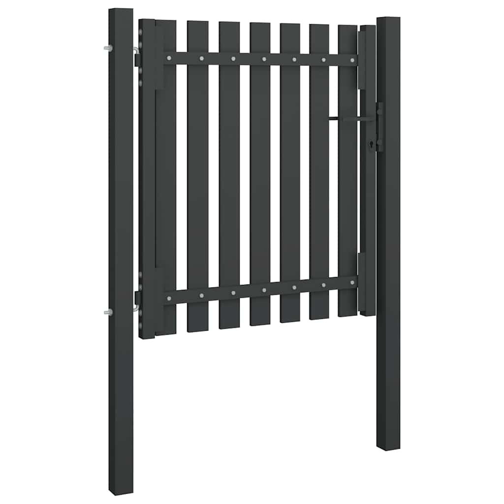 Gartentor aus Stahl 100 x 75 cm Anthrazit