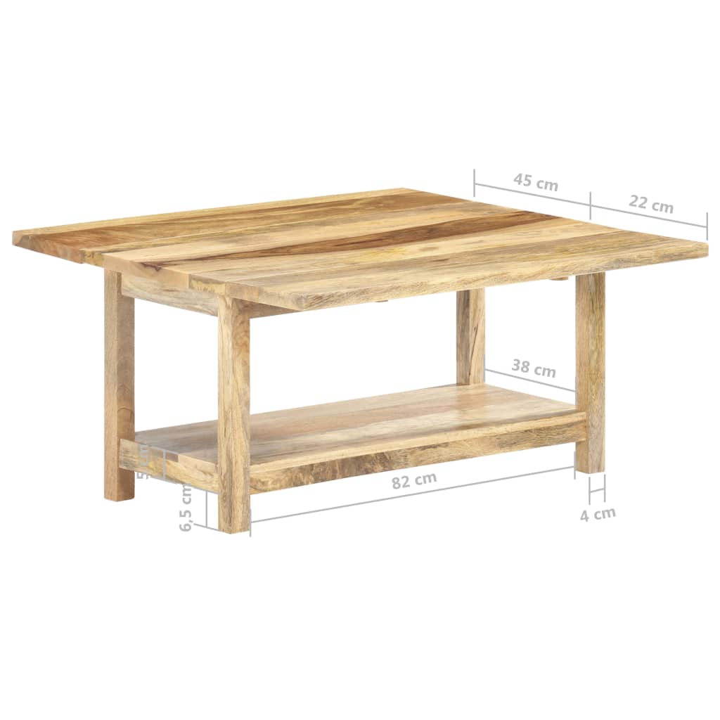 Ausziehbarer Couchtisch 90x(45-90)x45 cm Massivholz Mango