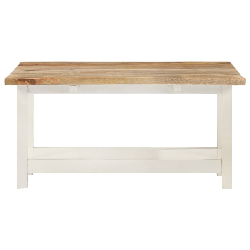 Couchtisch Ausziehbar Weiß 90x(45-90)x45 cm Massivholz Mango