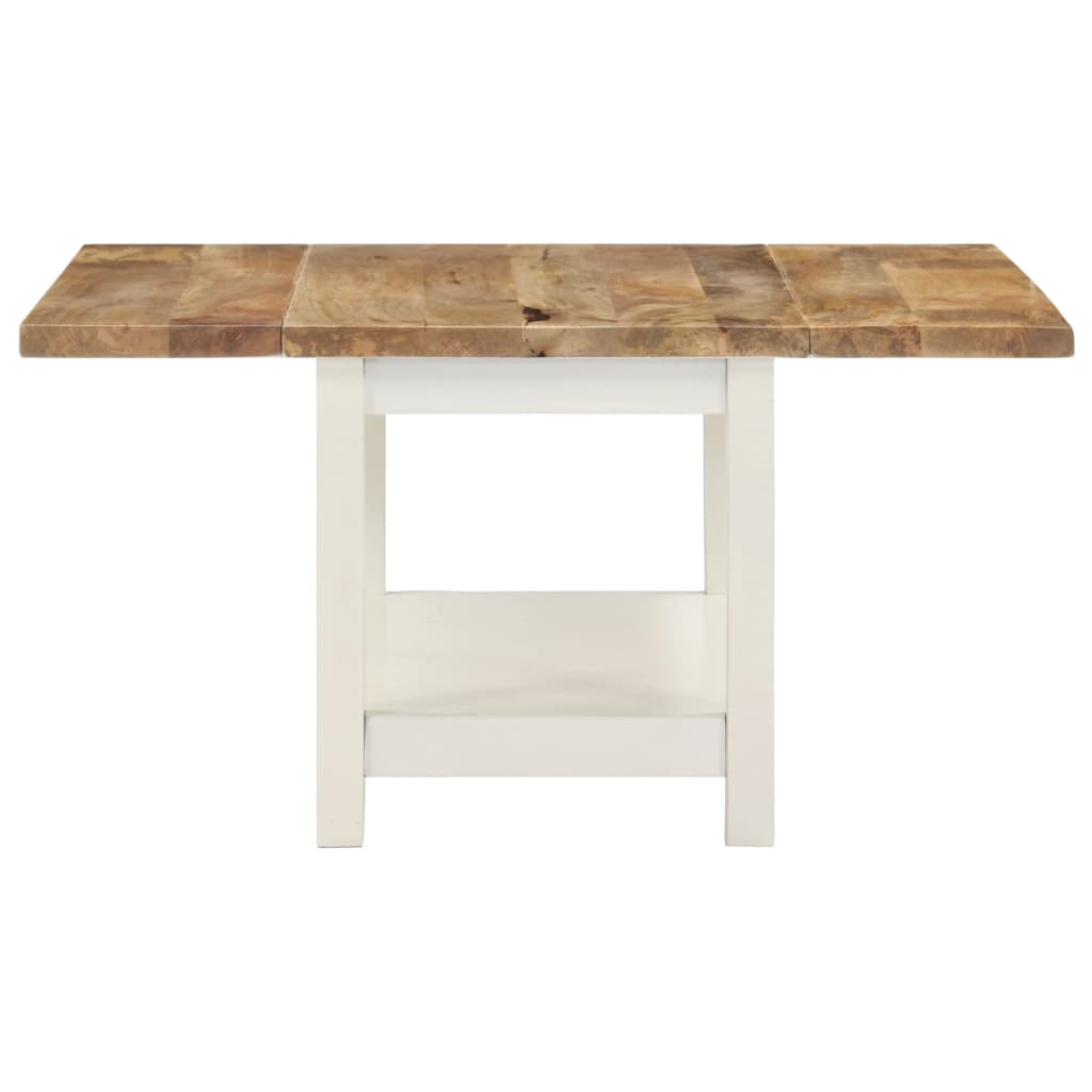 Couchtisch Ausziehbar Weiß 90x(45-90)x45 cm Massivholz Mango