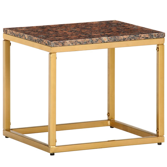 Couchtisch Braun 40×40×35 cm Echtstein in Marmoroptik