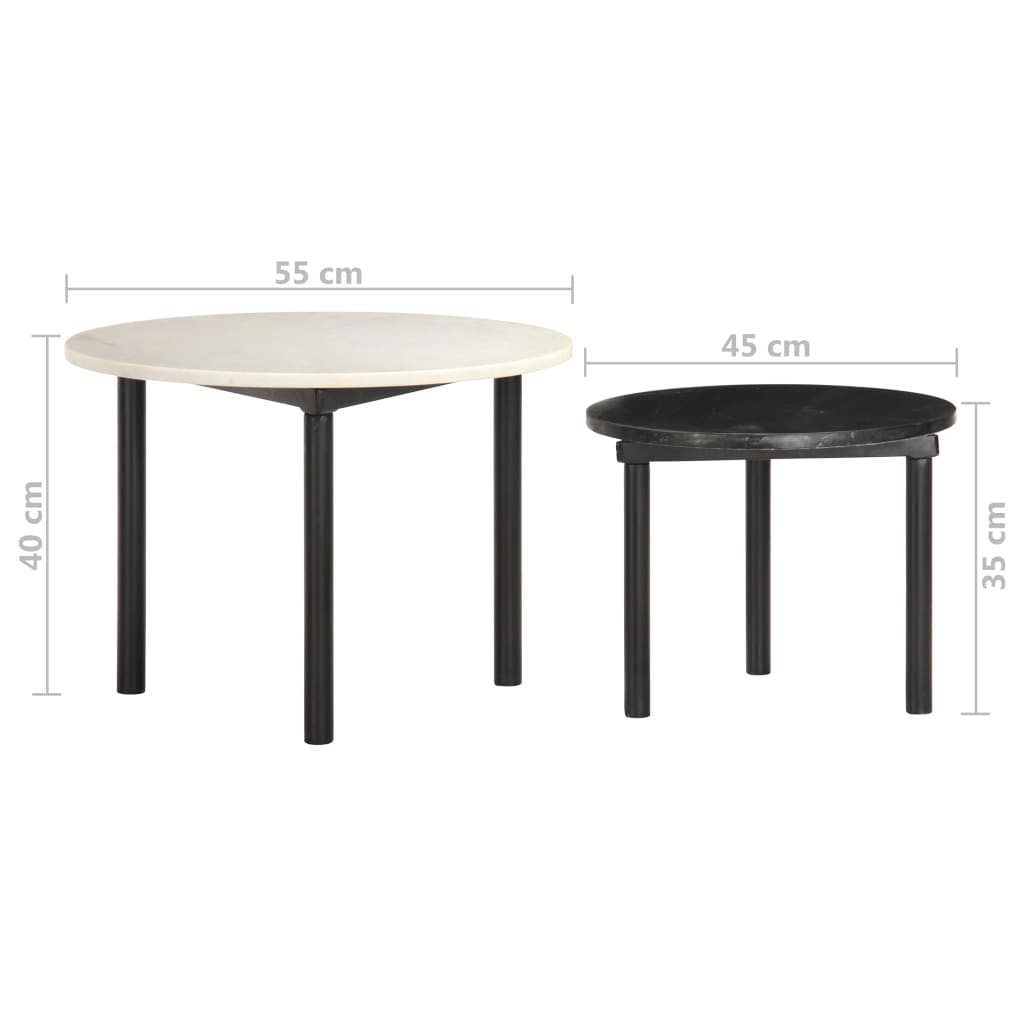Couchtische 2 Stk. Schwarz und Weiß