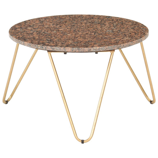 Couchtisch Braun 65x65x42 cm Echtstein in Marmoroptik