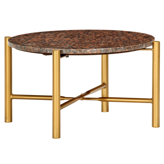 Couchtisch Braun 60×60×35 cm Echtstein in Marmoroptik