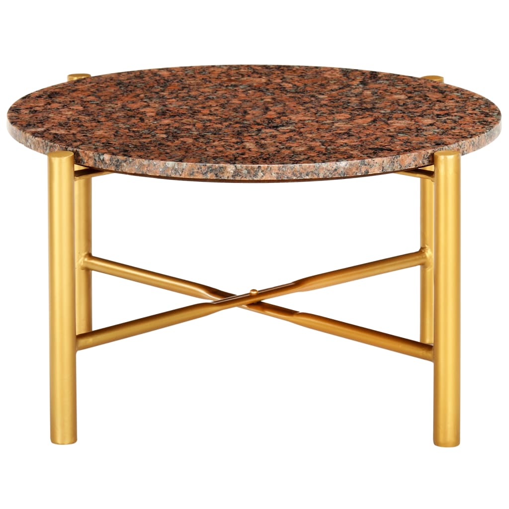 Couchtisch Braun 60×60×35 cm Echtstein in Marmoroptik