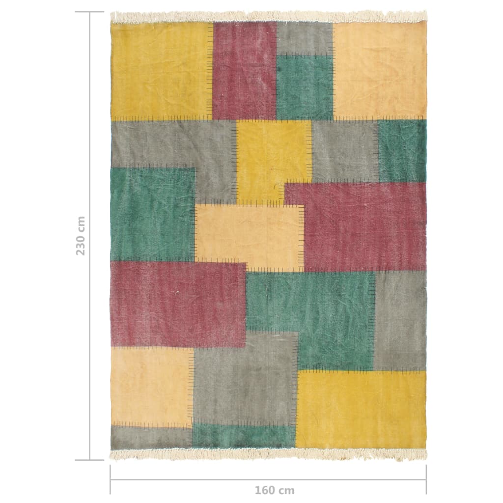 Kelim-Teppich Handgewebt Baumwolle 160×230 cm Bedruckt