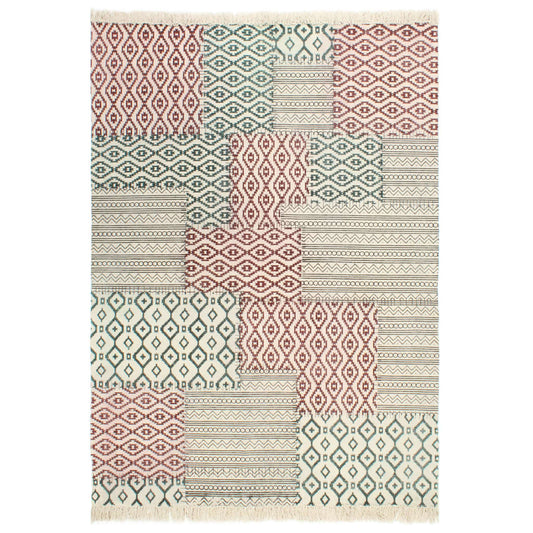Kelim-Teppich Handgewebt Baumwolle 160×230 cm Bedruckt