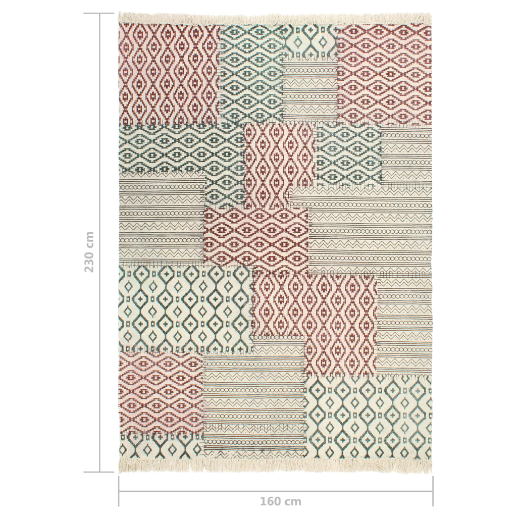 Kelim-Teppich Handgewebt Baumwolle 160×230 cm Bedruckt