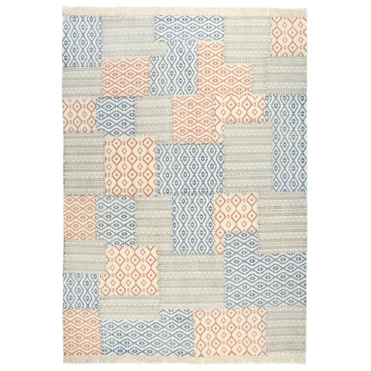 Kelim-Teppich Handgewebt Baumwolle 200×290 cm Bedruckt