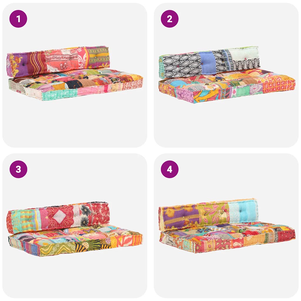 Palettensofa-Auflage Mehrfarbig Stoff Patchwork