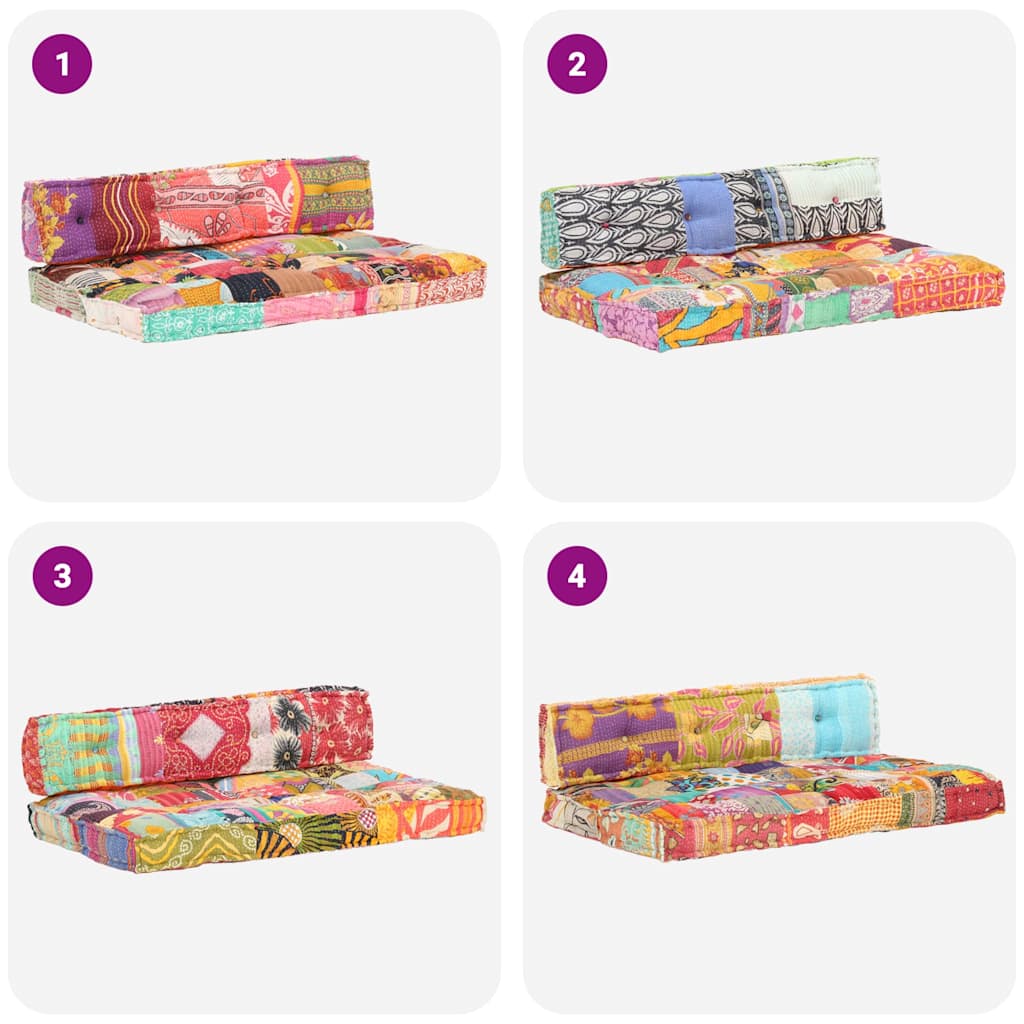 Palettensofa-Auflage Mehrfarbig Stoff Patchwork