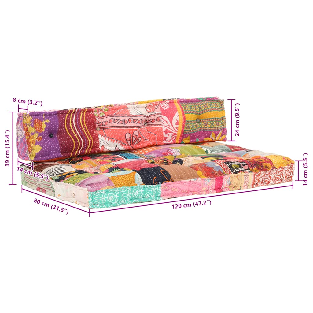 Palettensofa-Auflage Mehrfarbig Stoff Patchwork