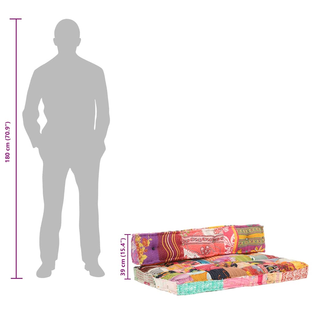 Palettensofa-Auflage Mehrfarbig Stoff Patchwork