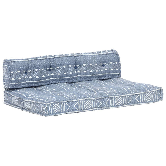 Coussin de canapé palette en tissu patchwork indigo