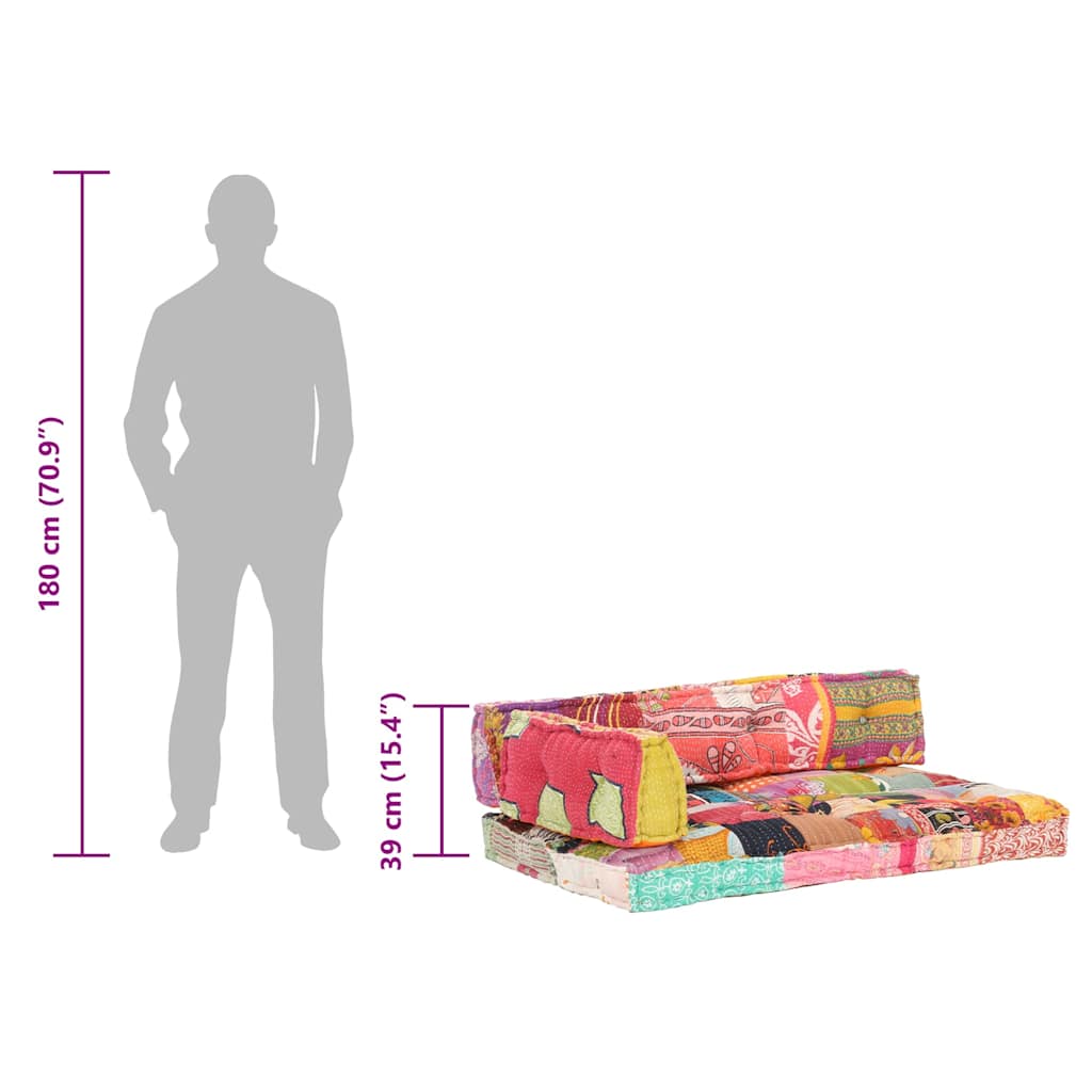 Palettensofa-Auflage Mehrfarbig Stoff Patchwork