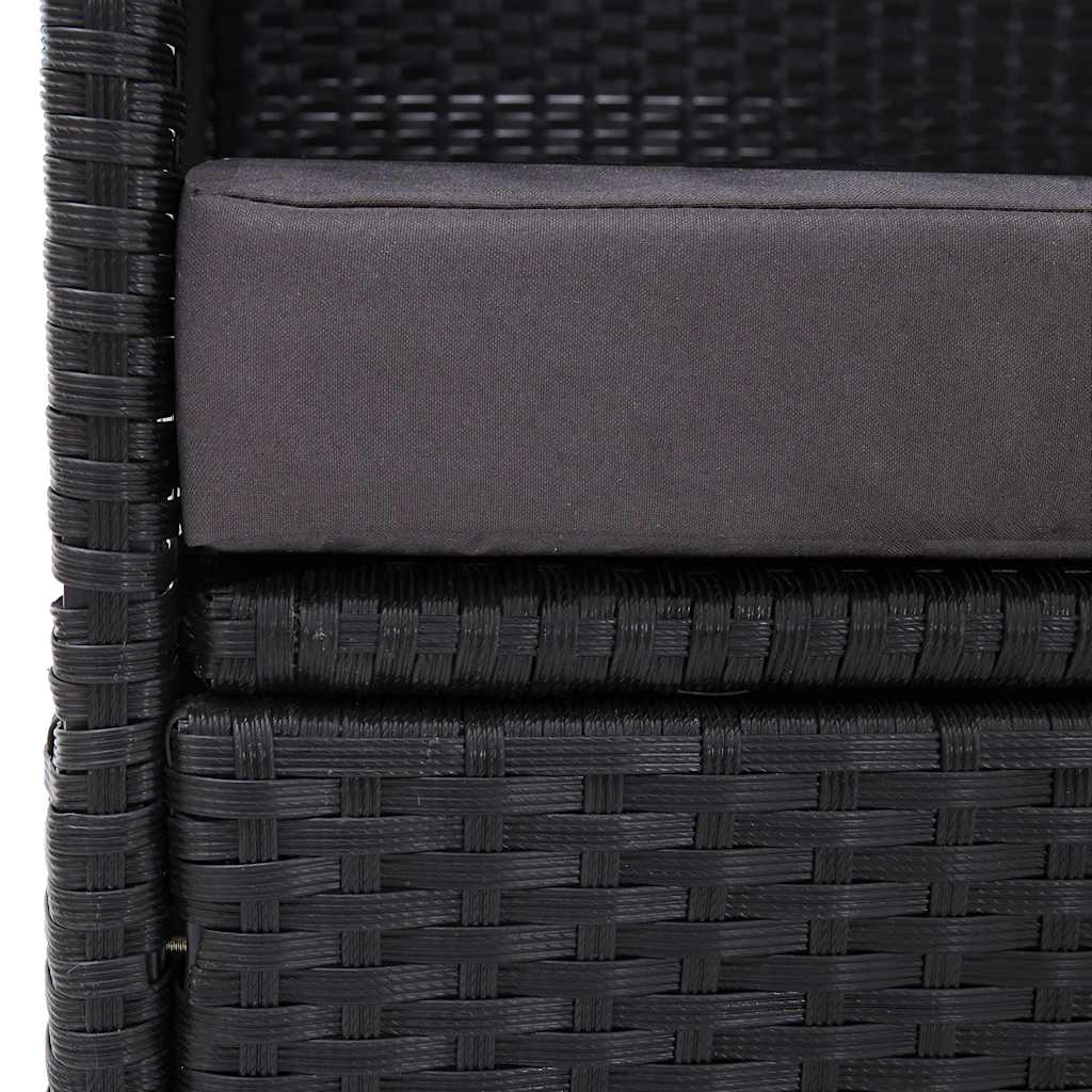 Outdoor-Sofabett mit Dach Poly-Rattan Schwarz