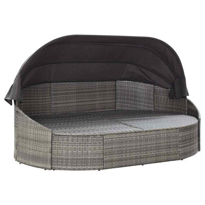 Outdoor-Loungebett mit Dach Grau