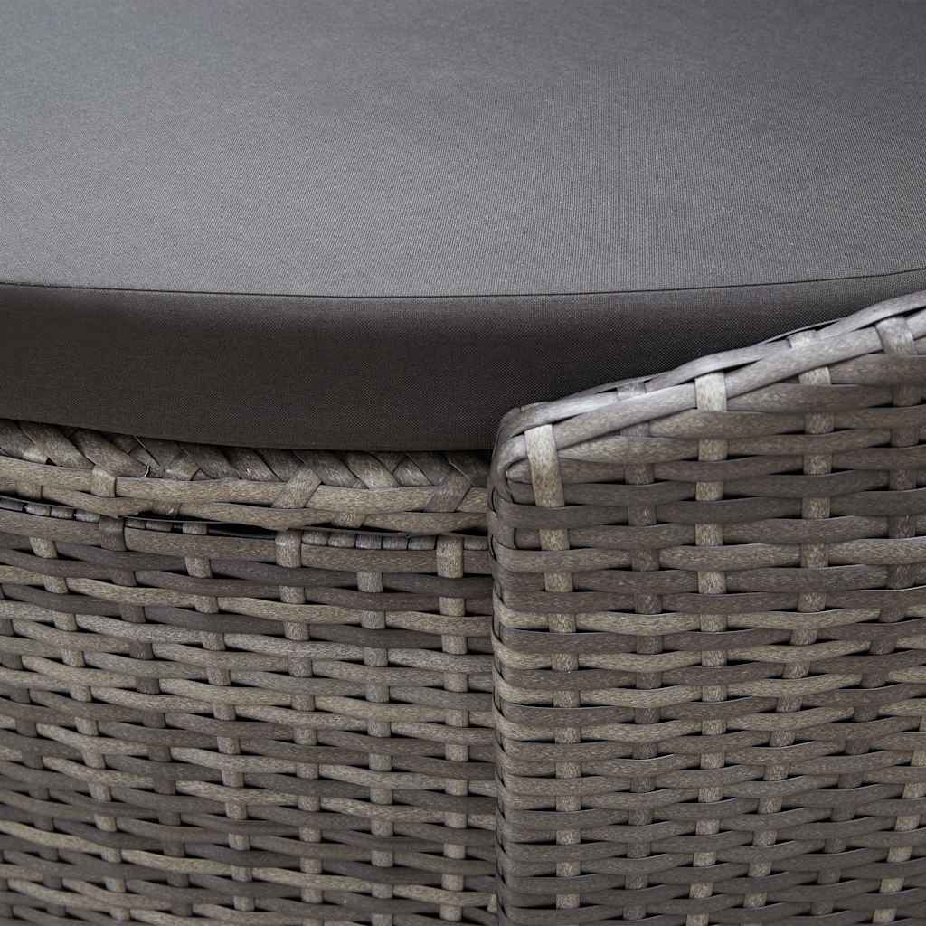 Outdoor-Loungebett mit Dach Grau