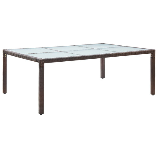 Table à manger de jardin marron 200x150x74 cm poly rotin