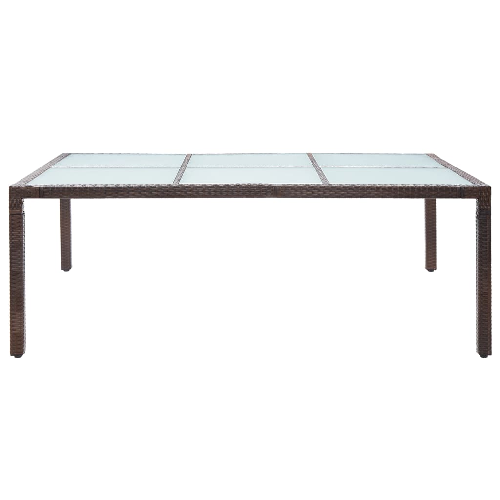 Table à manger de jardin marron 200x150x74 cm poly rotin