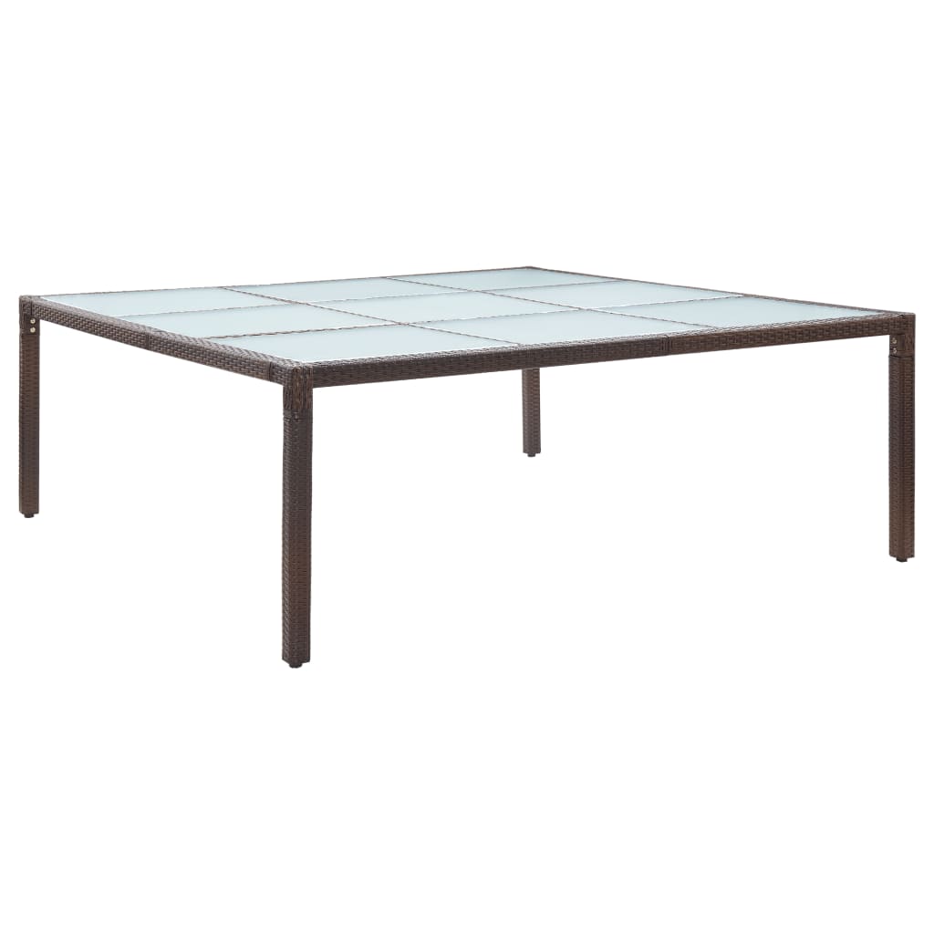 Table à manger de jardin marron 200×200×74 cm poly rotin