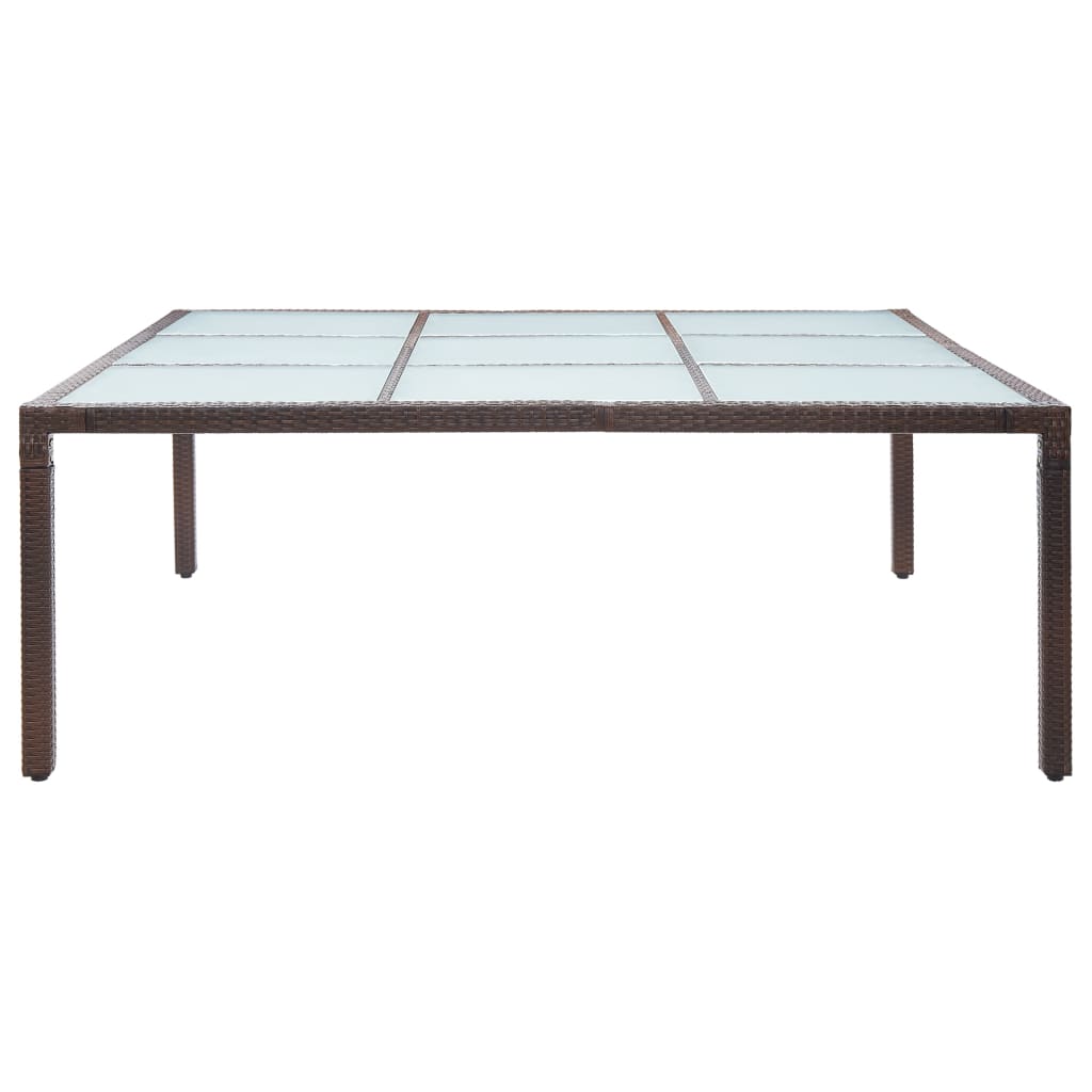 Table à manger de jardin marron 200×200×74 cm poly rotin