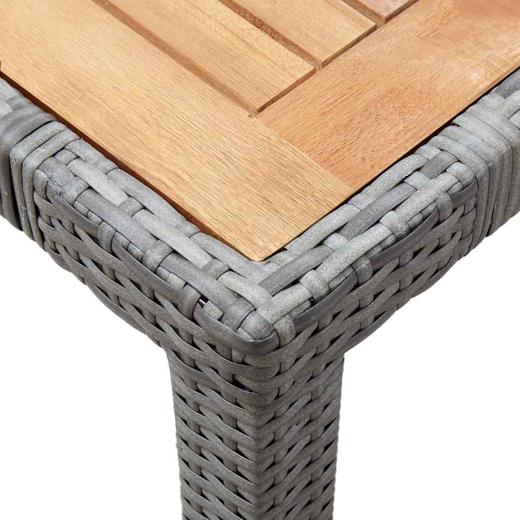 7-tlg. Garten-Essgruppe mit Auflagen Poly Rattan Grey