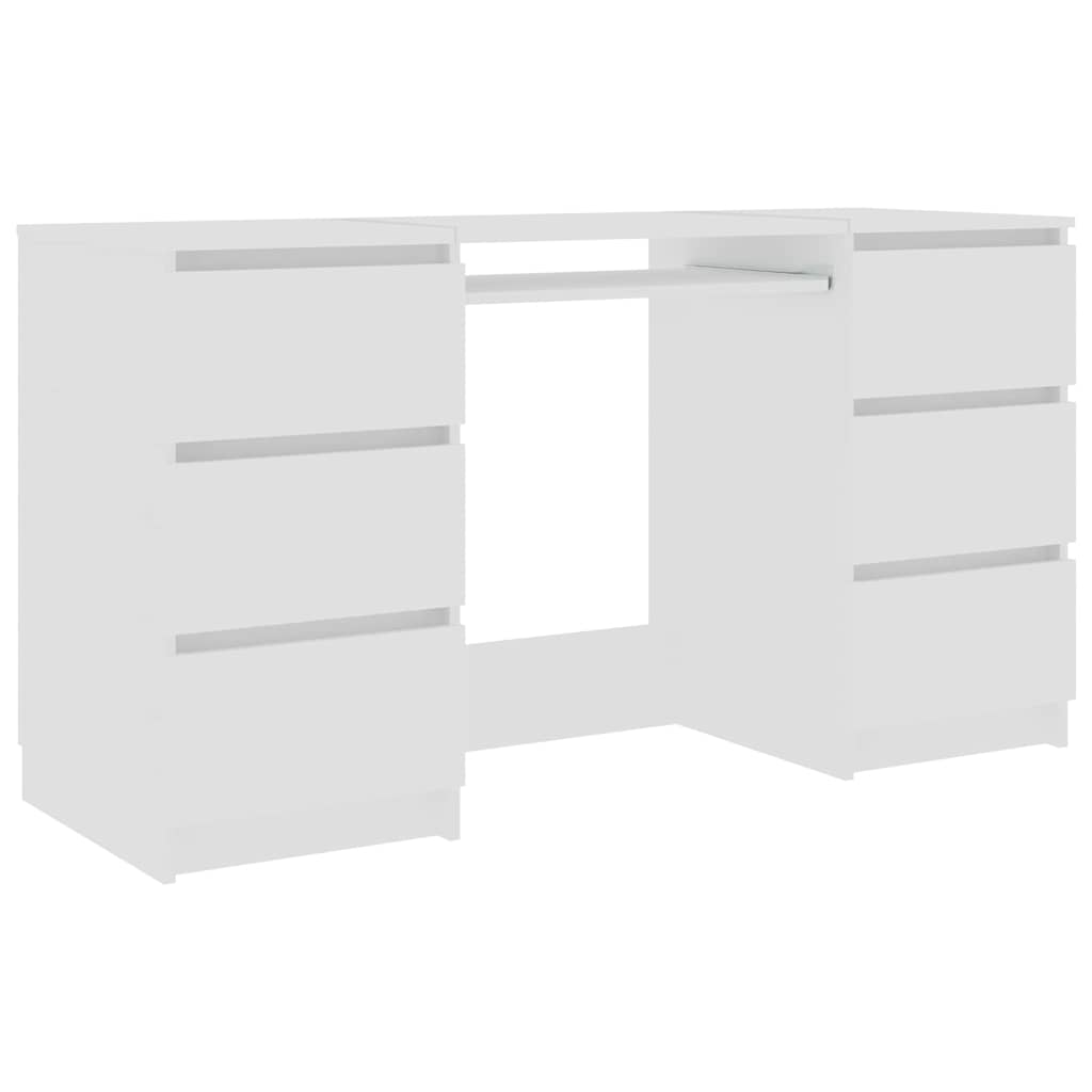 Bureau blanc 140x50x77 cm matière bois