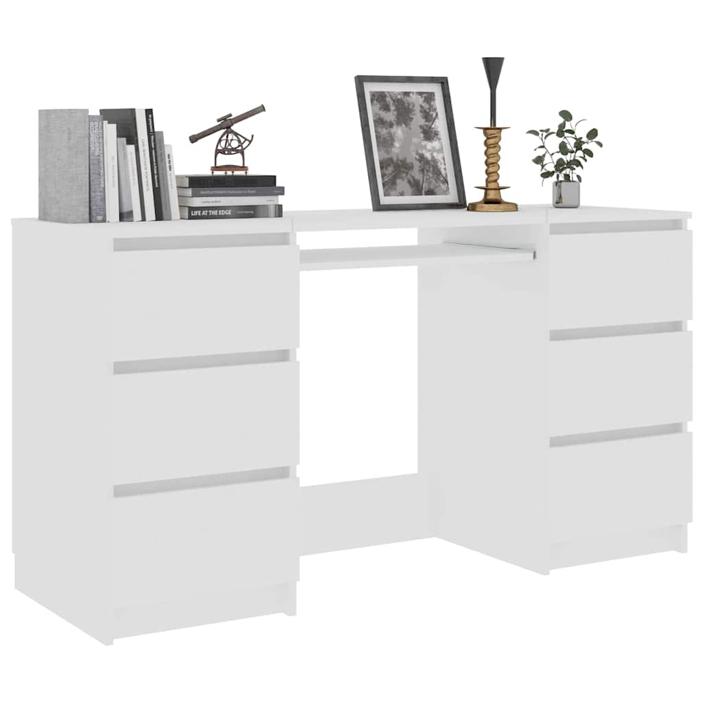 Bureau blanc 140x50x77 cm matière bois