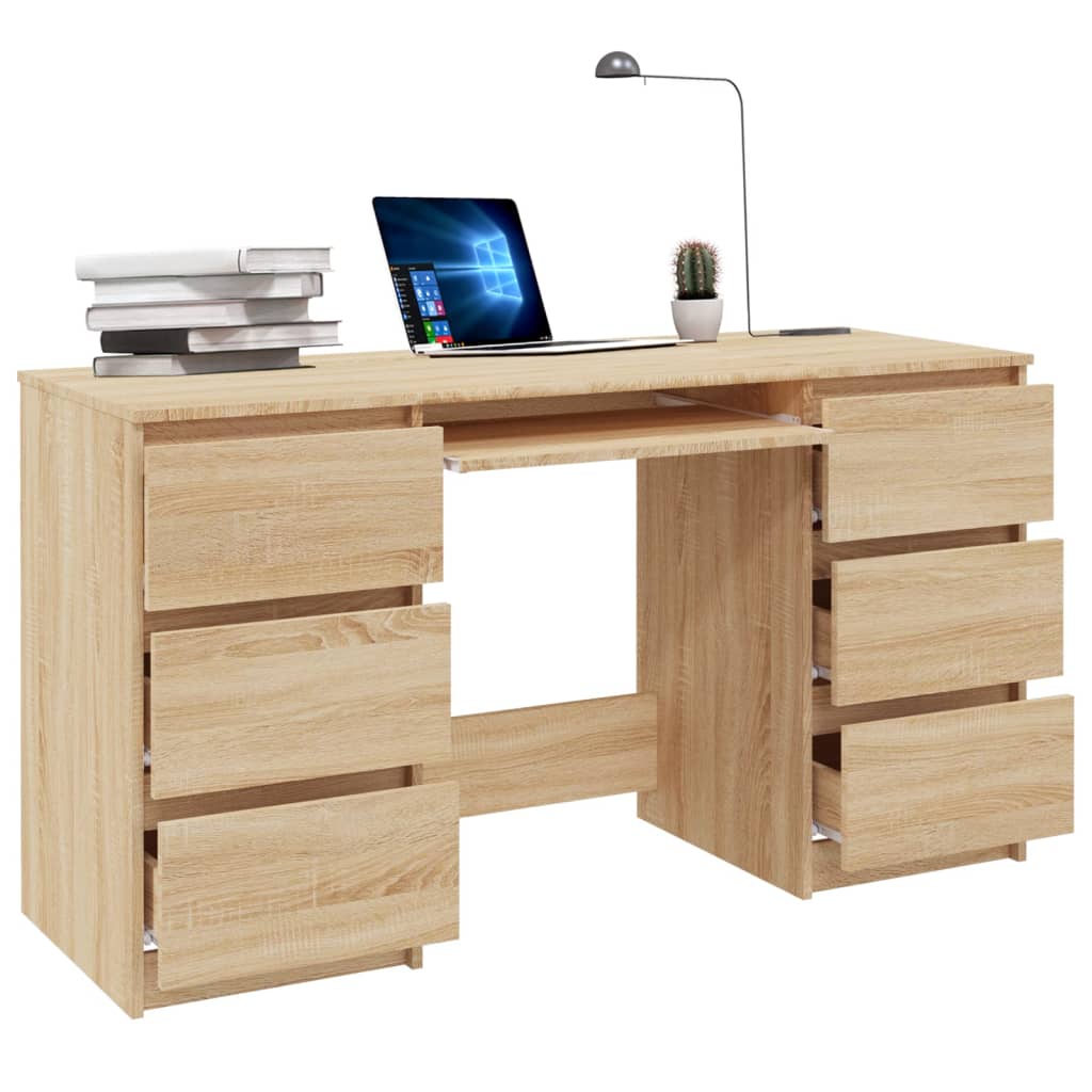 Bureau chêne Sonoma 140x50x77 cm matière bois