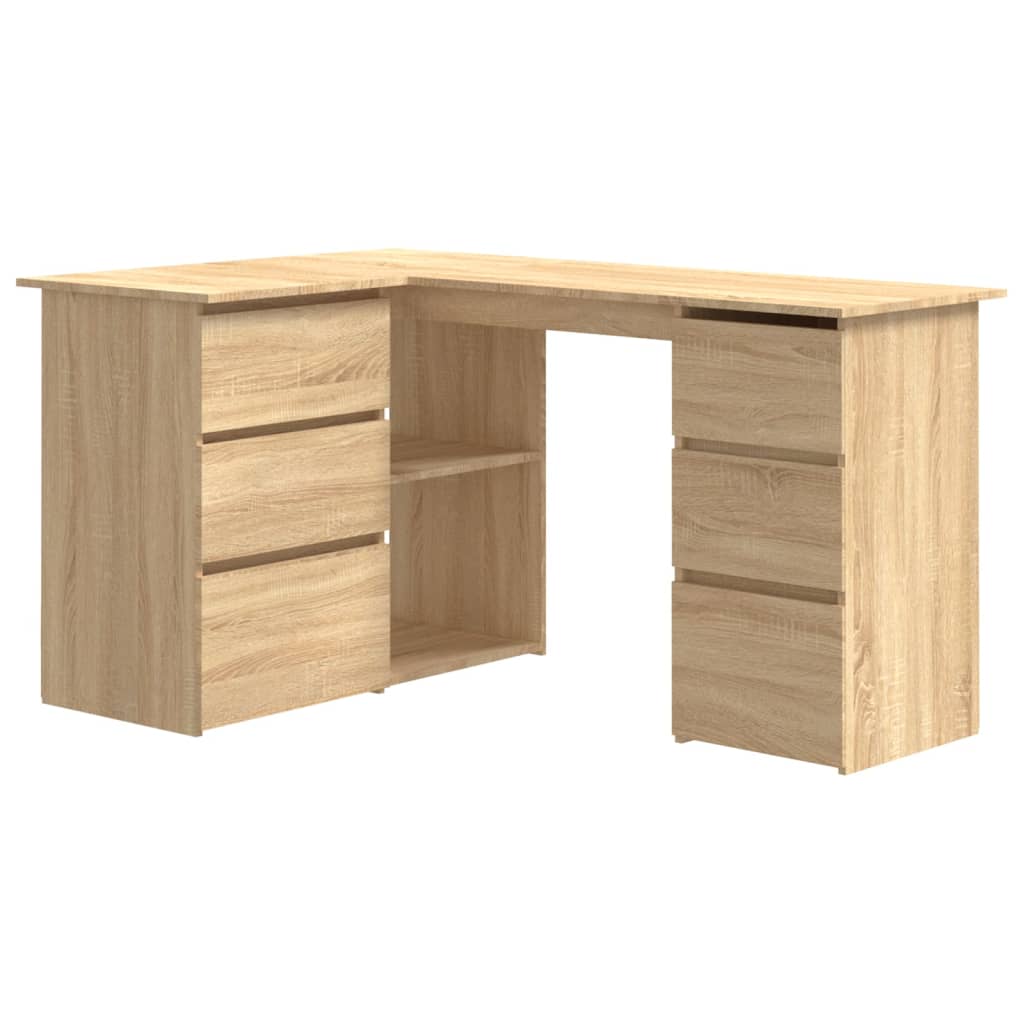 Bureau d'angle chêne Sonoma 145x100x76 cm matière bois