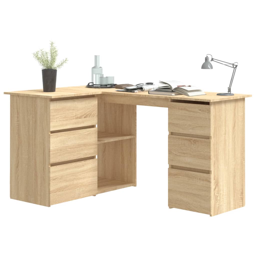 Bureau d'angle chêne Sonoma 145x100x76 cm matière bois