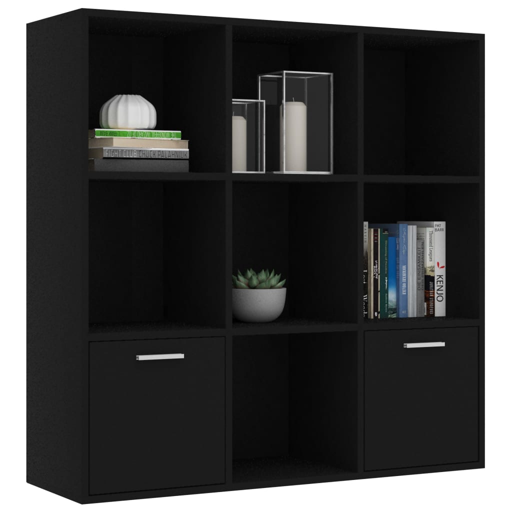 Bookshelf Black 98x30x98 cm Wood Material