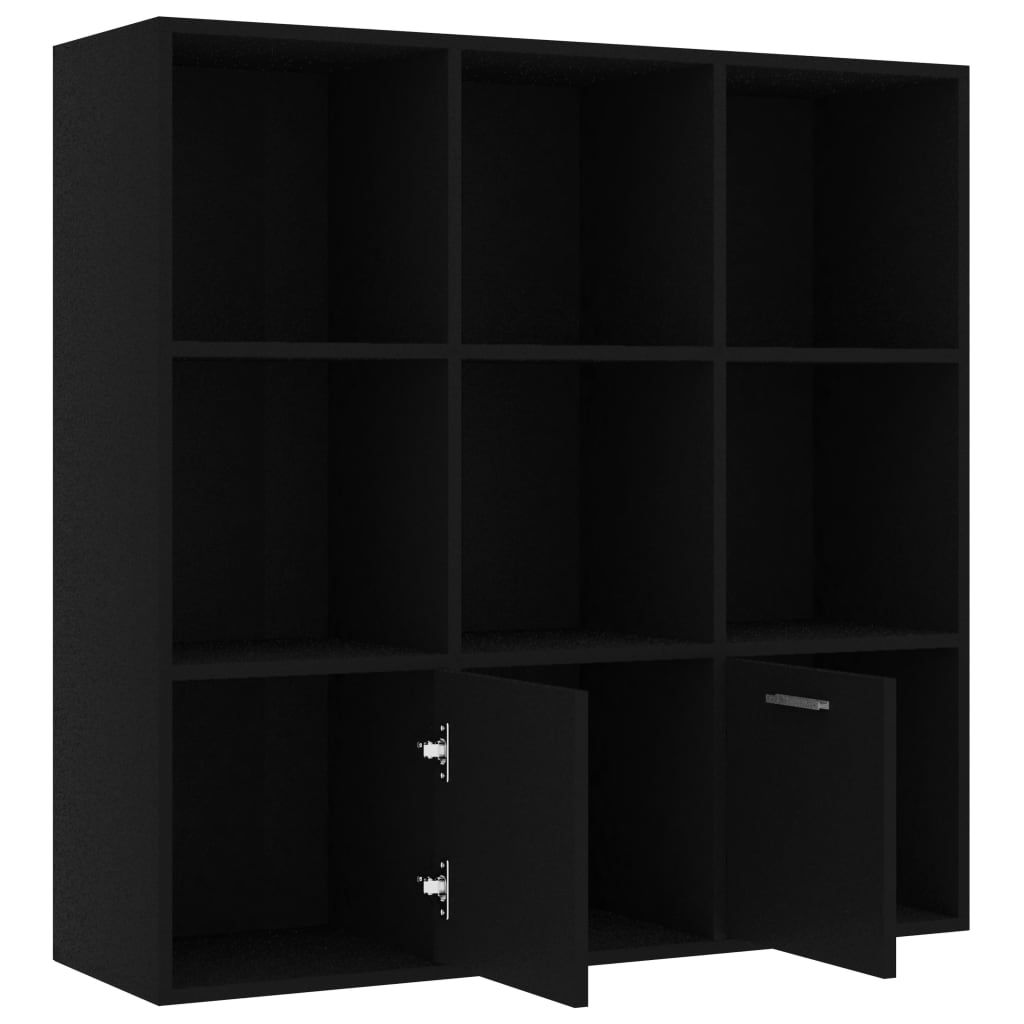 Bookshelf Black 98x30x98 cm Wood Material