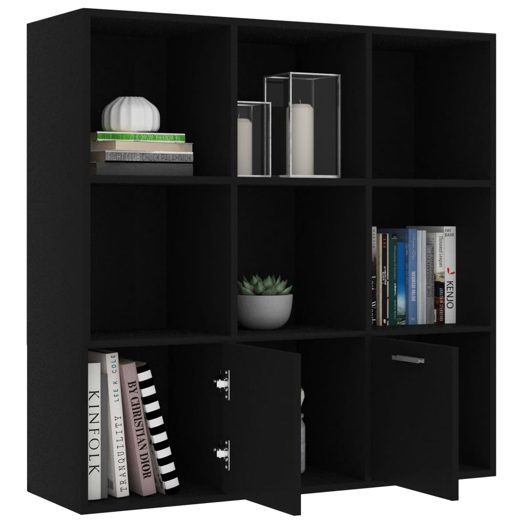 Bookshelf Black 98x30x98 cm Wood Material