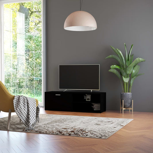 Meuble TV noir 120x34x37 cm en bois