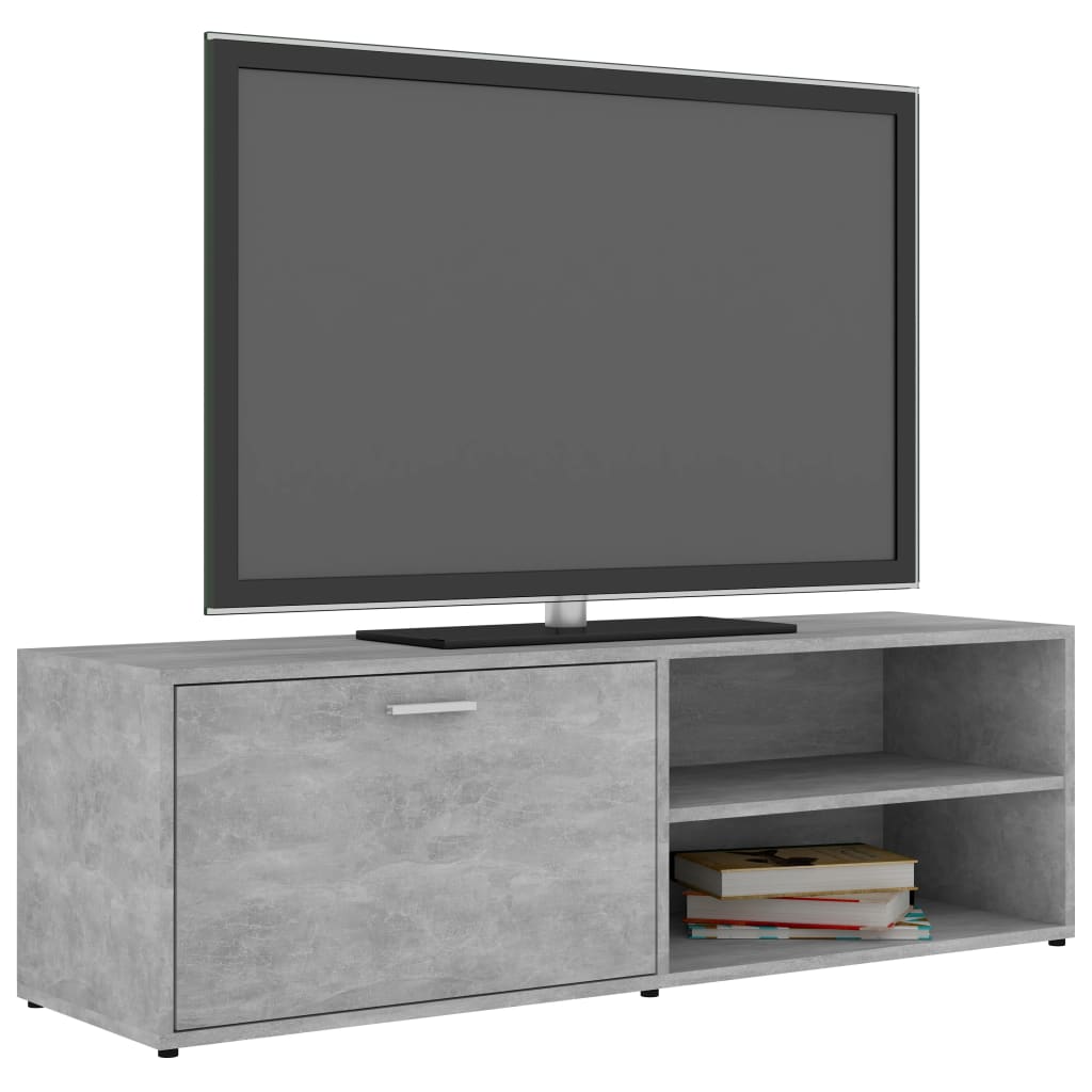 Meuble TV gris béton 120x34x37 cm en bois