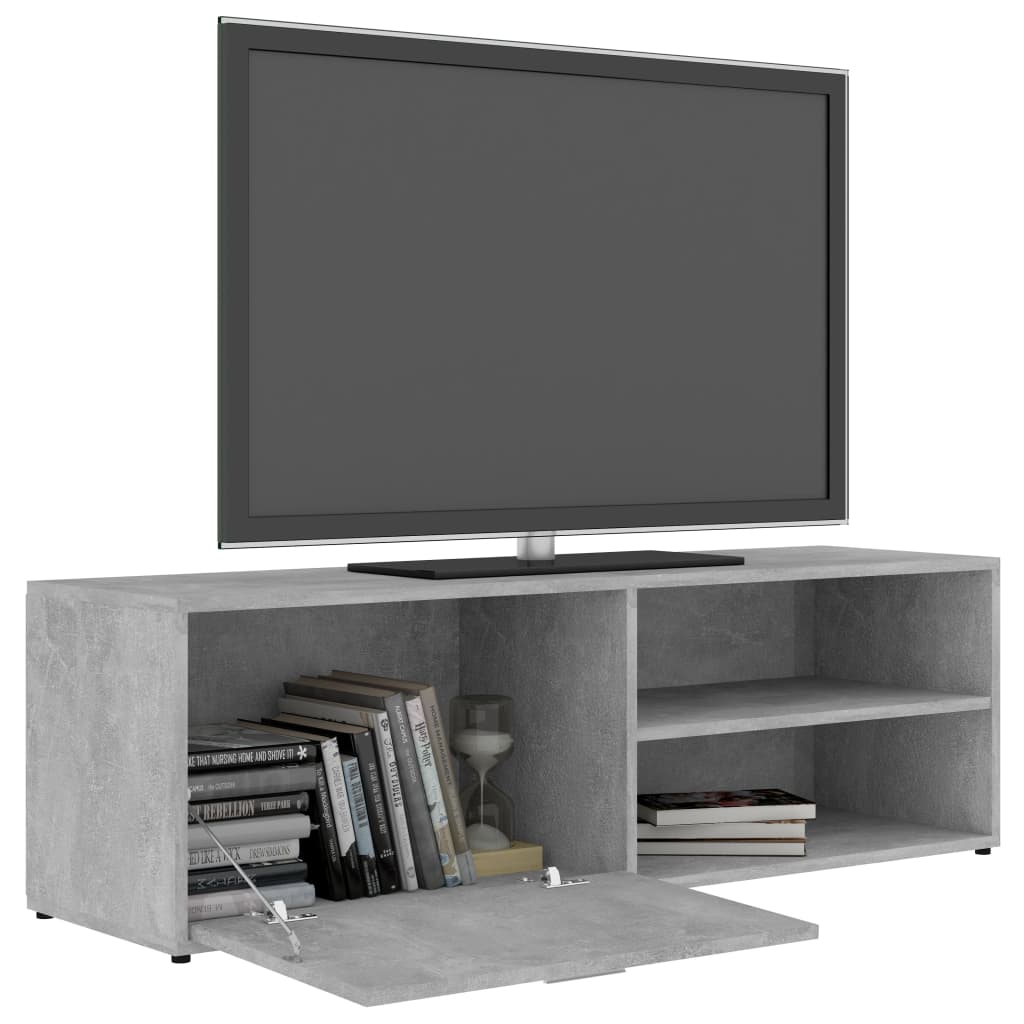 Meuble TV gris béton 120x34x37 cm en bois