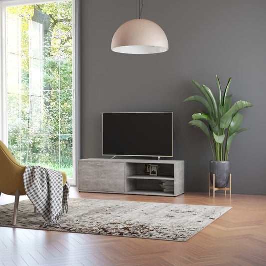 Meuble TV gris béton 120x34x37 cm en bois