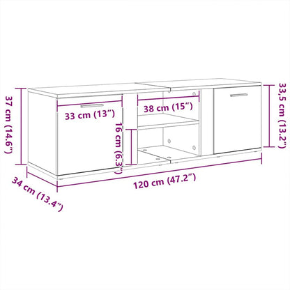 TV-Schrank Weiß 120x34x37 cm Holzwerkstoff