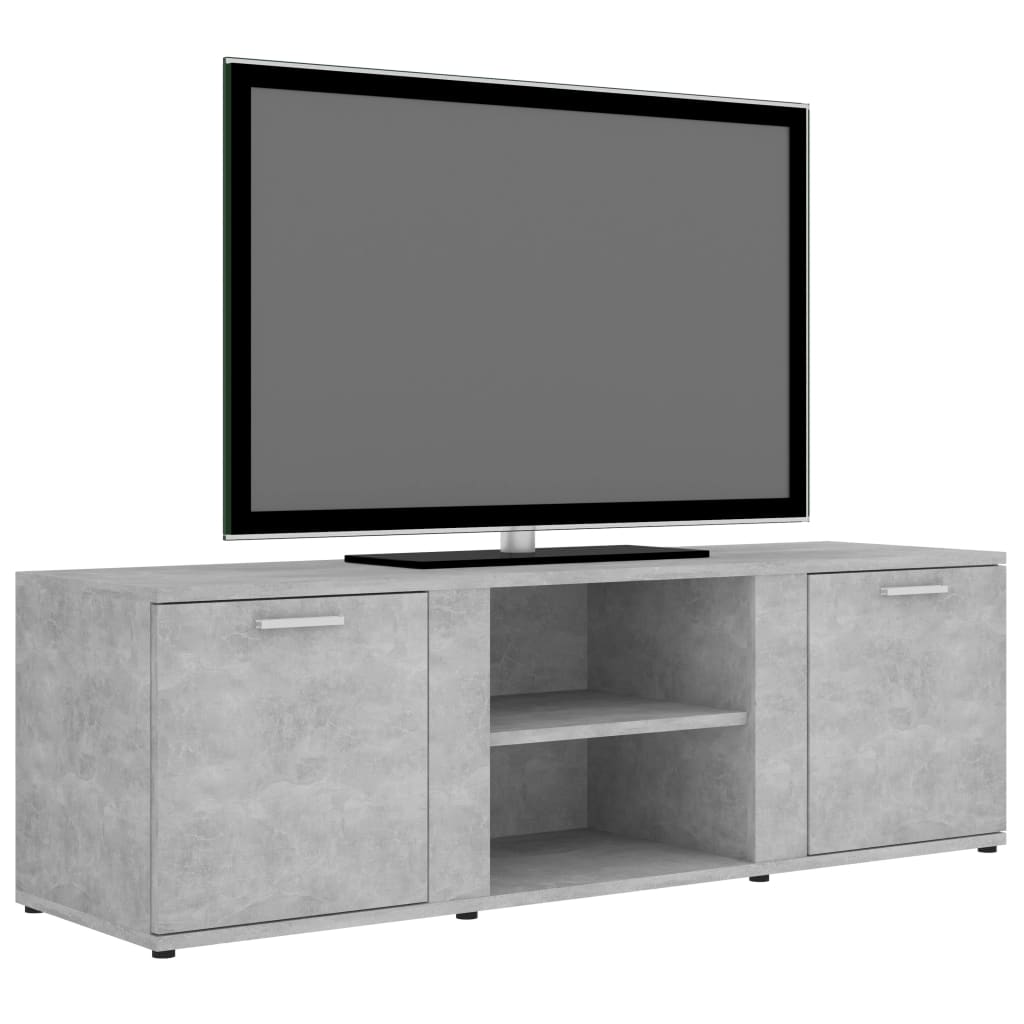 Meuble TV gris béton 120x34x37 cm en bois