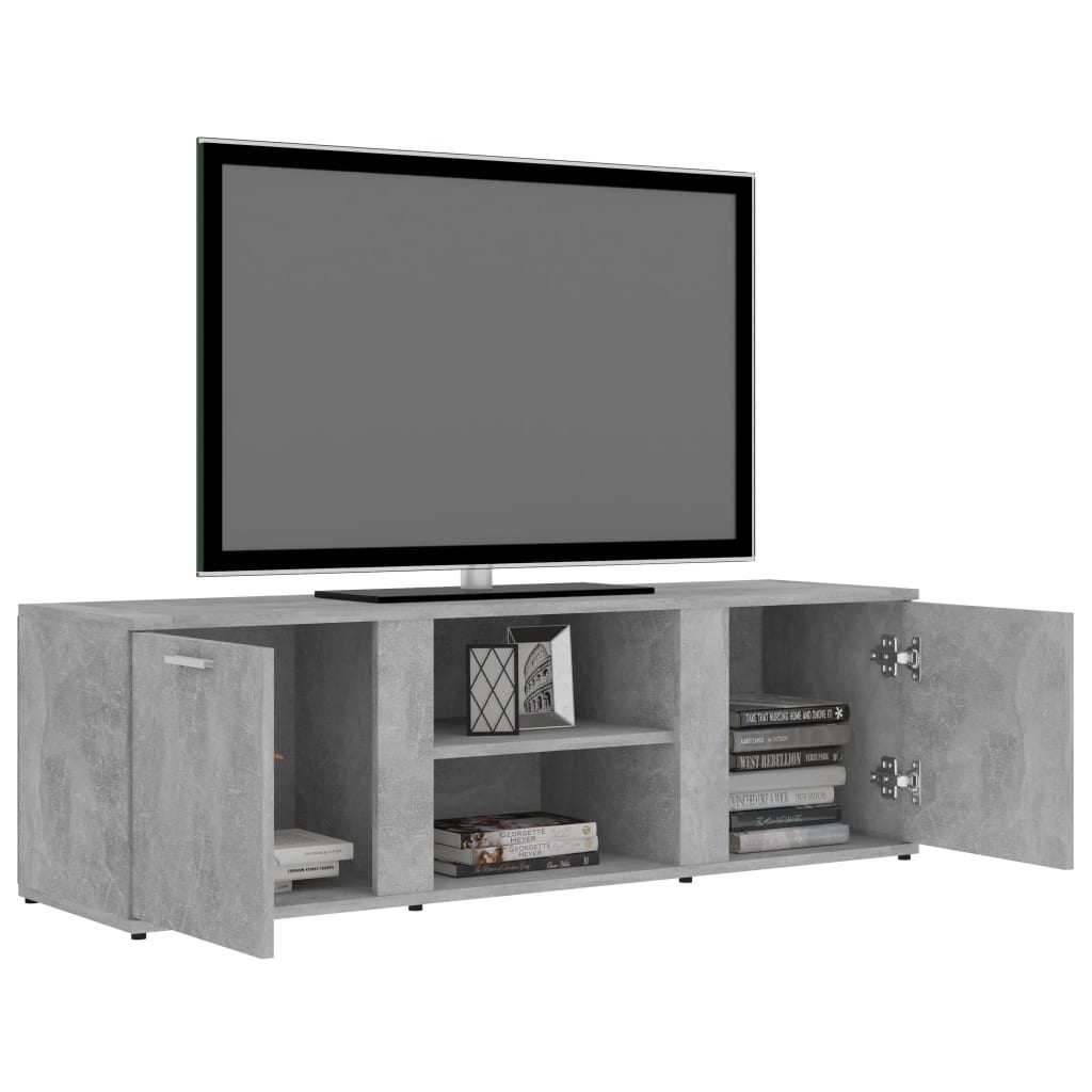 Meuble TV gris béton 120x34x37 cm en bois