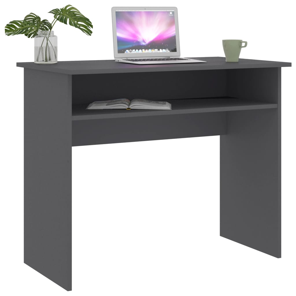 Bureau gris 90x50x74 cm en matériau à base de bois