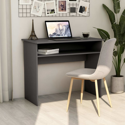 Bureau gris 90x50x74 cm en matériau à base de bois